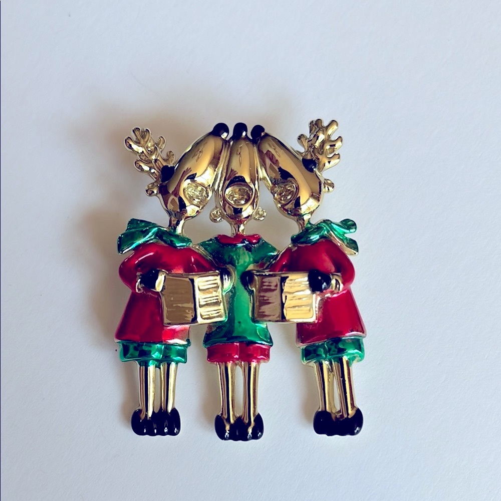 AJC Singing Reindeer Brooch